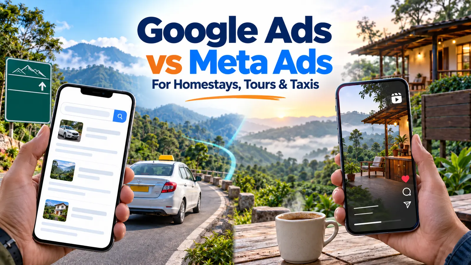 Google Ads vs Meta Ads for homestays, tour packages and taxi businesses